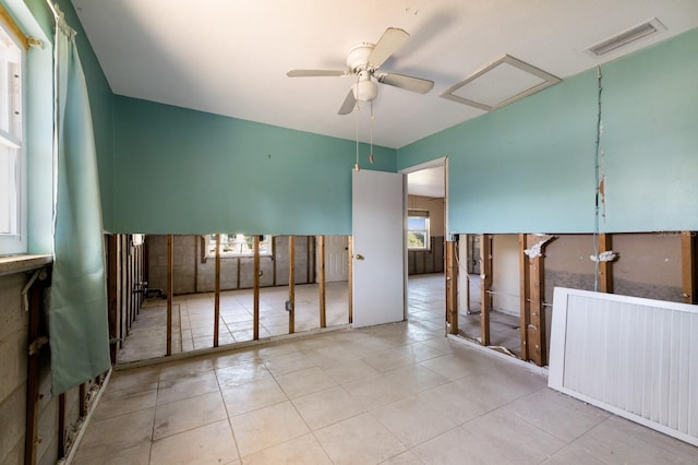 spare room featuring ceiling fan