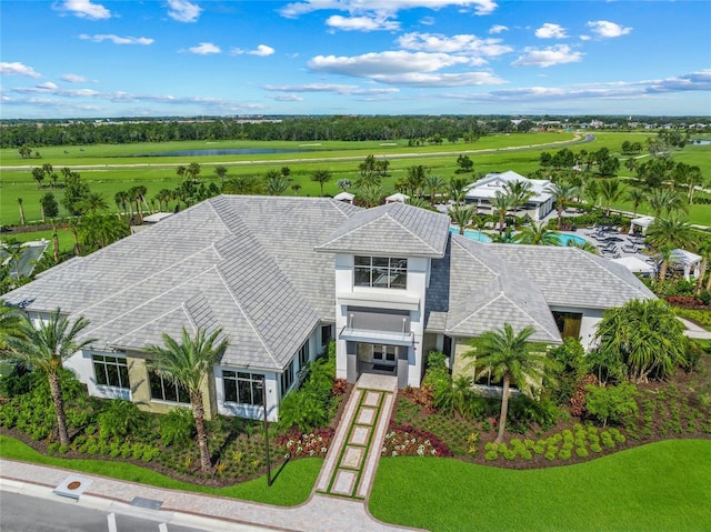 bird's eye view with a rural view