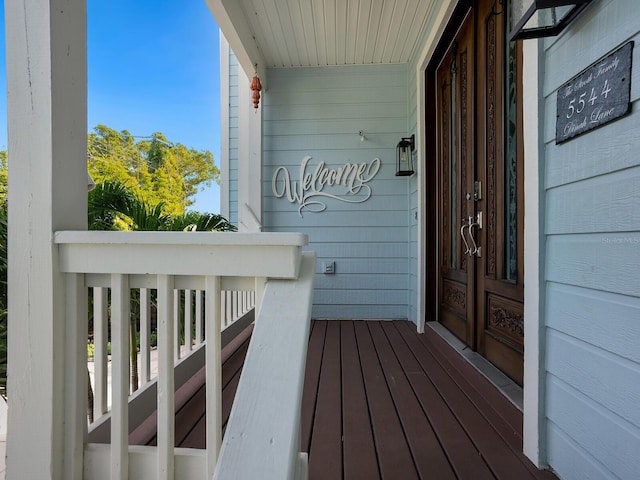 balcony with french doors and a porch