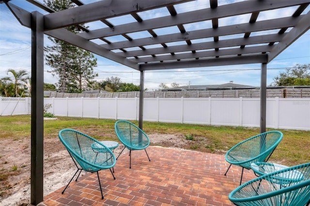 view of patio with a pergola