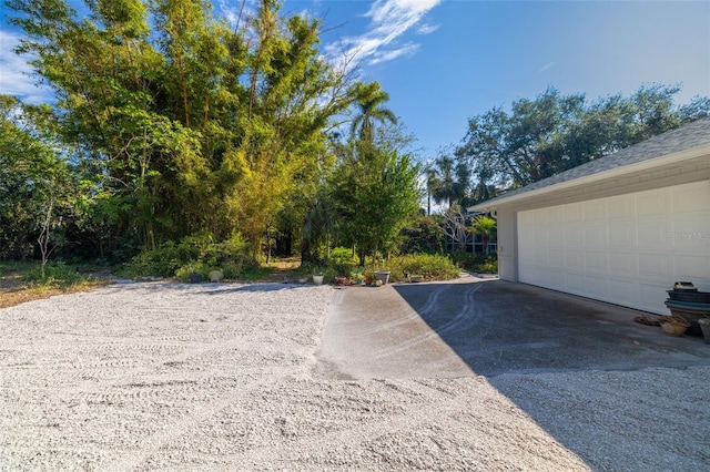 exterior space featuring a garage