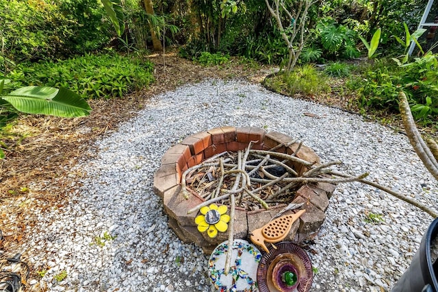 details with a fire pit