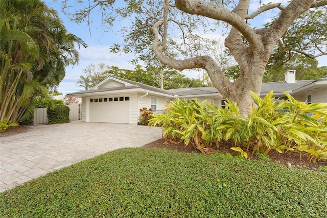 view of front of house with a garage