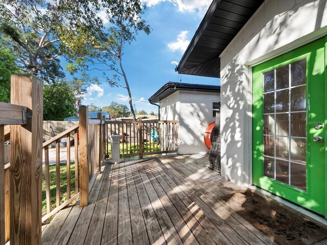 view of wooden deck