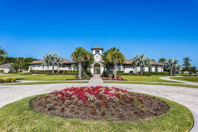 15404 Trinity Fall Way, Bradenton, FL 34212 - surrounding community featuring curved driveway, a lawn, and a residential view