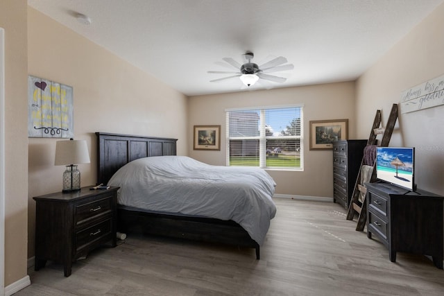 15404 Trinity Fall Way, Bradenton, FL 34212 - bedroom with light wood-style floors, baseboards, and a ceiling fan
