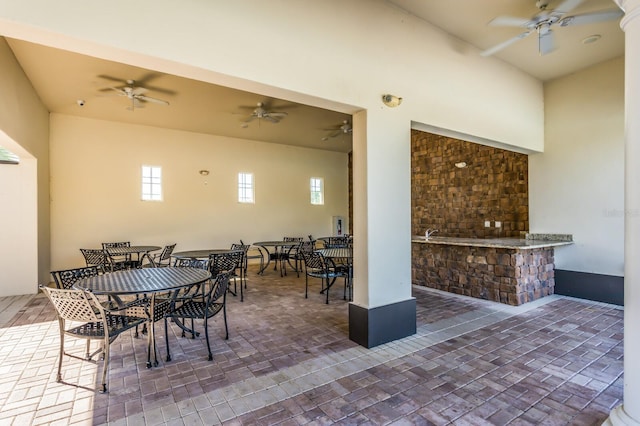15404 Trinity Fall Way, Bradenton, FL 34212 - view of patio featuring ceiling fan and outdoor dining area