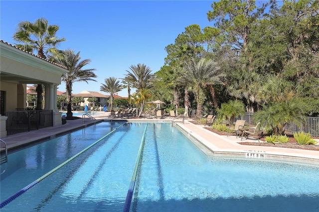 view of pool with a patio area