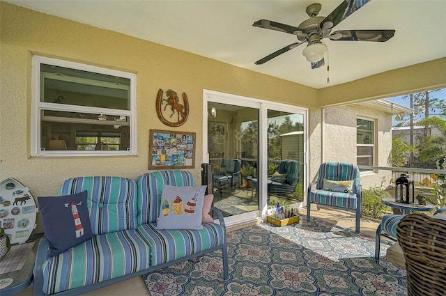 view of patio / terrace with ceiling fan