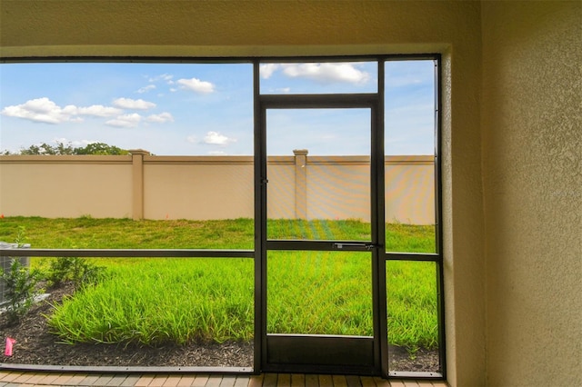 view of unfurnished sunroom