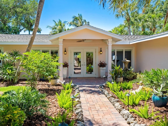 doorway to property with french doors