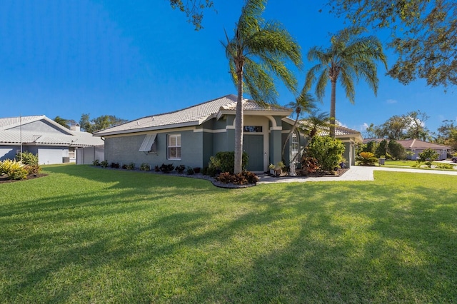 view of home's exterior featuring a lawn