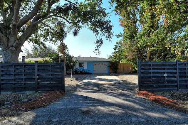 exterior space featuring a garage