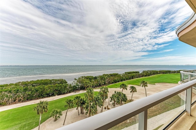 water view featuring a beach view