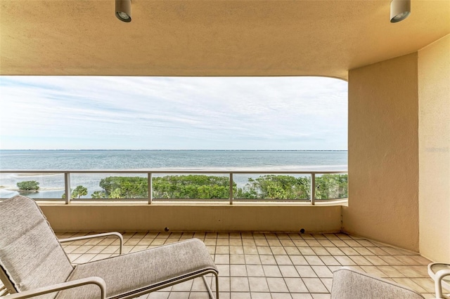 balcony with a water view