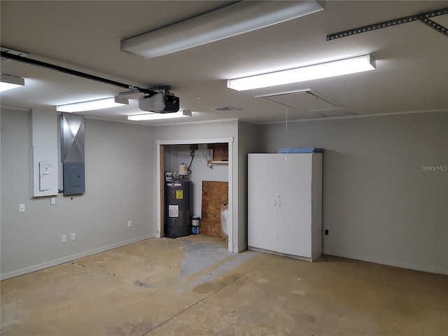 basement featuring electric water heater