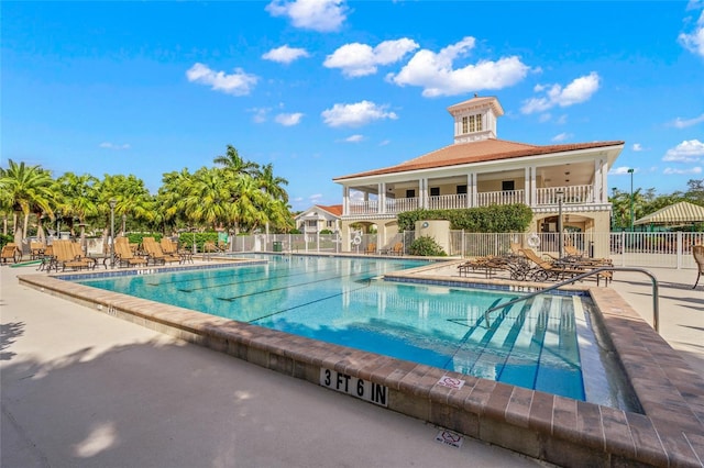 view of pool with a patio