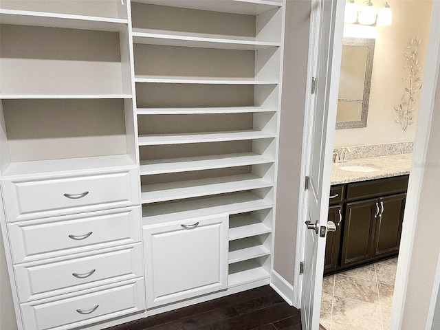 closet featuring sink