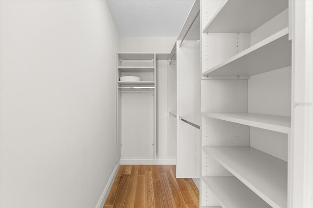 walk in closet featuring light wood-type flooring