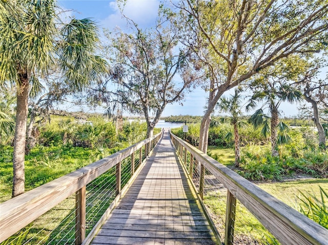 view of property's community featuring a water view