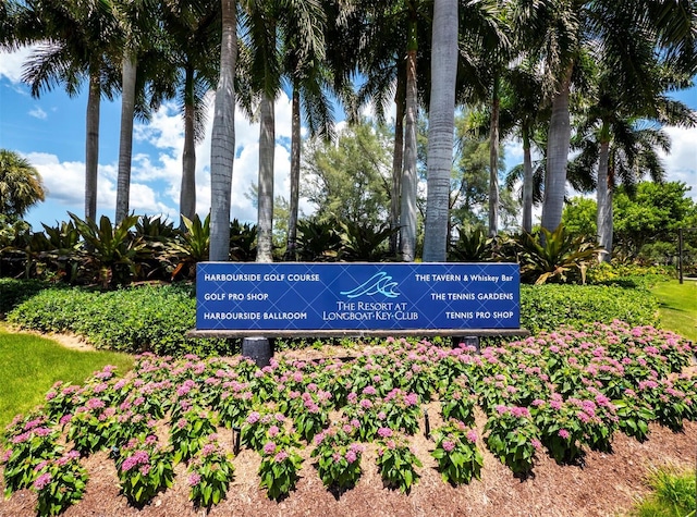 view of community sign