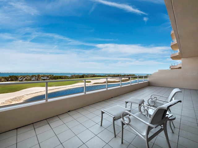 balcony with a water view