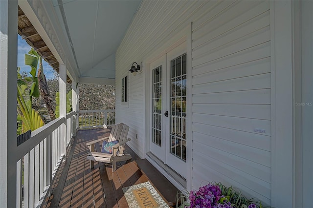 deck featuring french doors