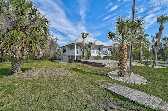 view of yard featuring a porch