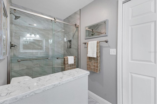 bathroom featuring walk in shower