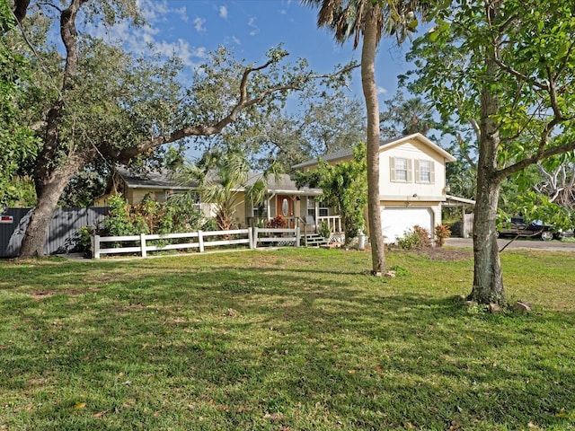 exterior space with a garage