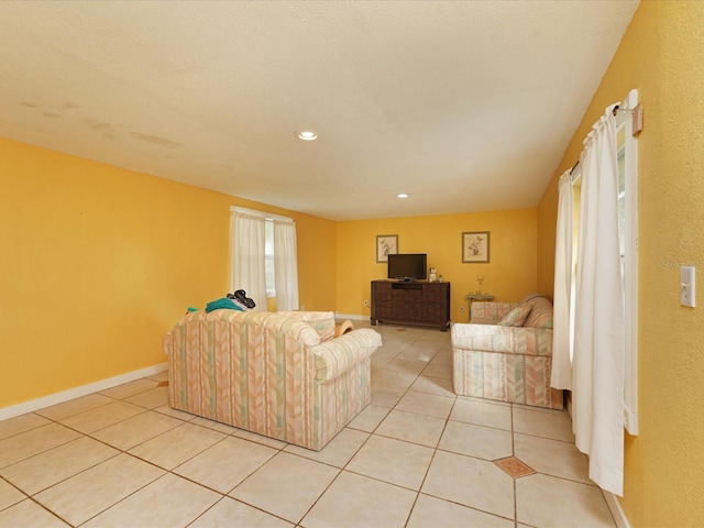 view of tiled living room