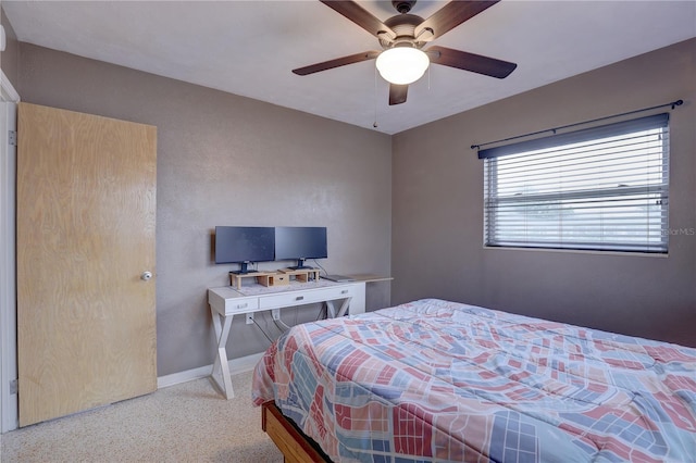 bedroom featuring ceiling fan