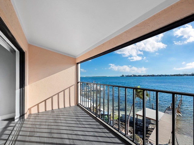 balcony with a water view