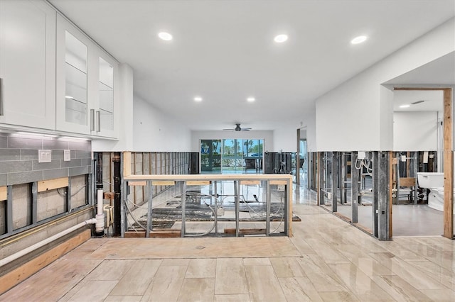 interior space featuring recessed lighting