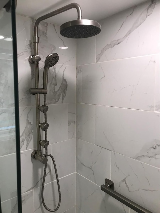 interior details with tiled shower