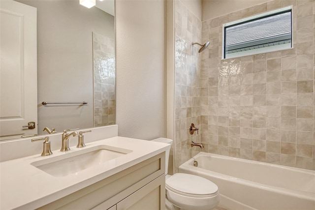 10612 Nicklaus Ct, Englewood, FL 34223 - bathroom featuring toilet, vanity, and bathtub / shower combination