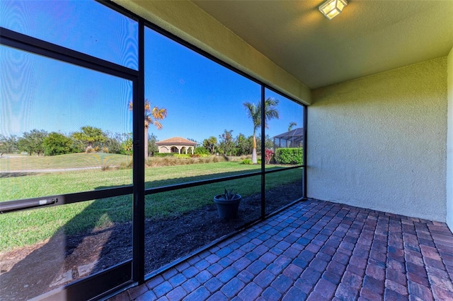 view of unfurnished sunroom