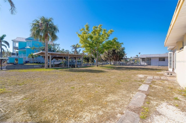 view of yard featuring a carport