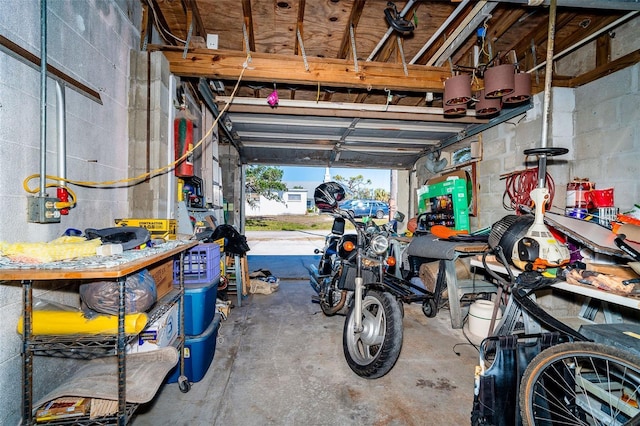 view of garage