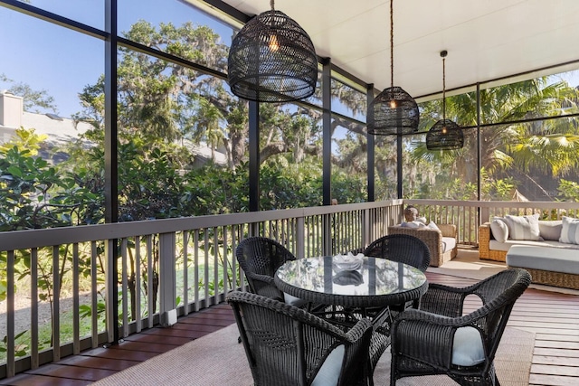 sunroom with a wealth of natural light