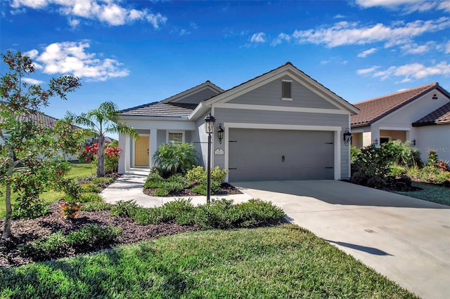 ranch-style home with a garage