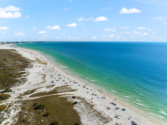 property view of water with a beach view