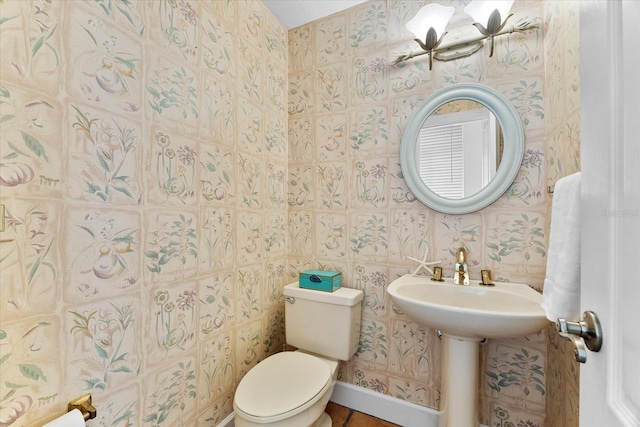 bathroom with sink and toilet