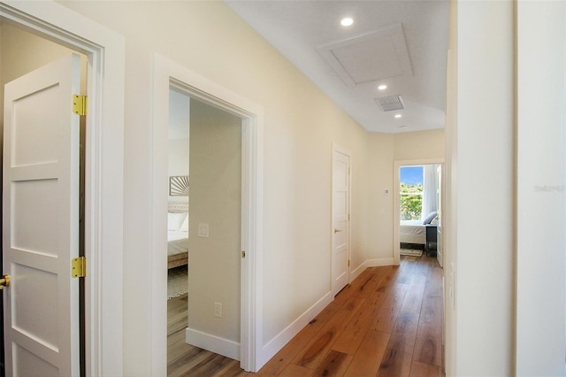 hall featuring wood-type flooring