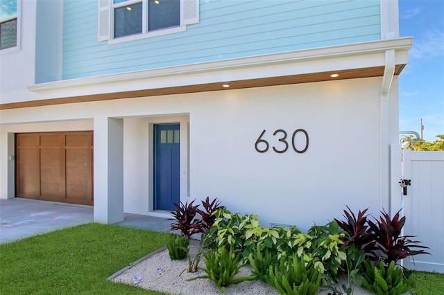 exterior space featuring an attached garage