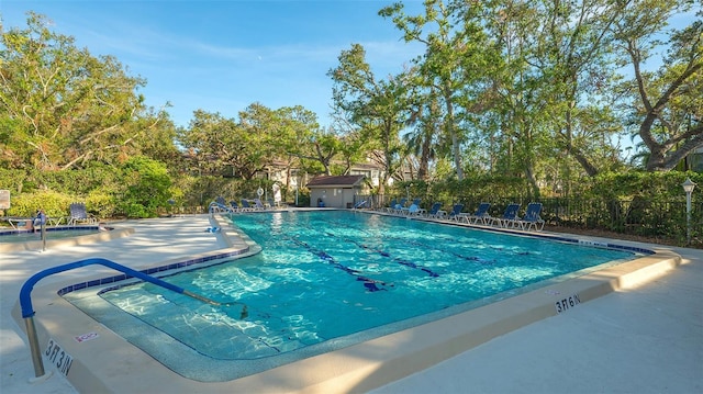 view of pool with a patio area