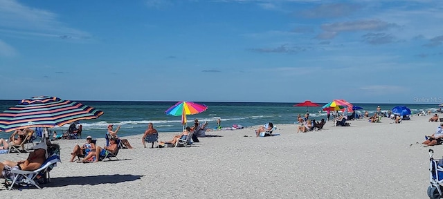 property view of water with a beach view