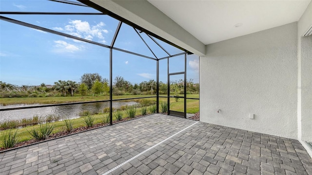 12649 Palatka Dr, Venice, FL 34293 - unfurnished sunroom featuring a water view
