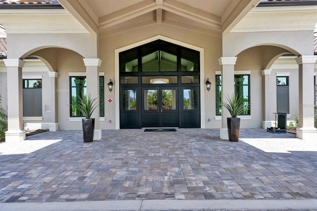 view of exterior entry with french doors