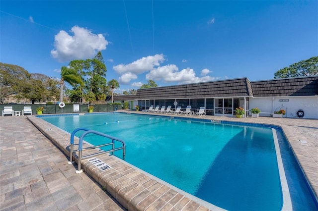 view of pool featuring a patio area